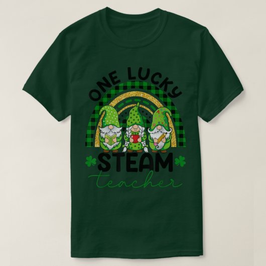 One Lucky STEAM Teacher Gnomes St T-Shirt (Design vorne)