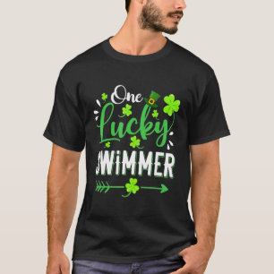 One Lucky Swimmer Kleeblatt Leprechaun Hat St Patr T-Shirt