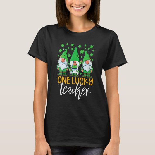 One Lucky Teacher Gnomies St Patrick's Day Gnome S T-Shirt (Vorderseite)