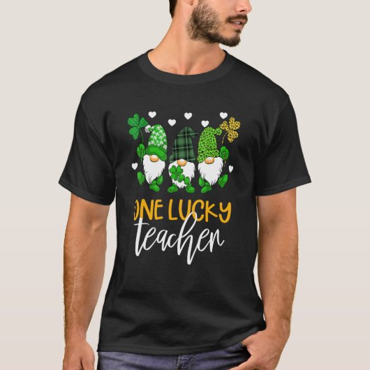 One Lucky Teacher Gnomies St Patrick's Day Gnome S T-Shirt (Vorderseite)