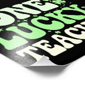 One Lucky Teacher Groovy Retro Teacher St Patricks Fotodruck (Ecke)
