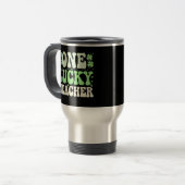 One Lucky Teacher Groovy Retro Teacher St Patricks Reisebecher (Vorderseite Links)