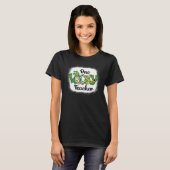 One Lucky Teacher Irish Gnome Leopard Patricks Day T-Shirt (Vorne ganz)