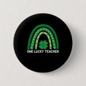 One Lucky Teacher Irish Rainbow St Patrick's Day Button (Vorderseite)