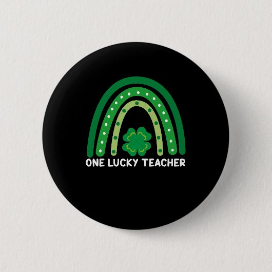 One Lucky Teacher Irish Rainbow St Patrick's Day Button (Vorderseite)