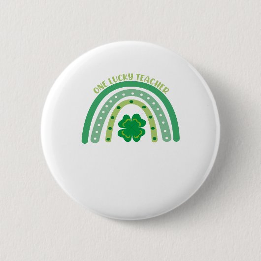 One Lucky Teacher Irish Rainbow St Patrick's Day Button (Vorderseite)