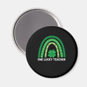 One Lucky Teacher Irish Rainbow St Patrick's Day Magnet (Vorderseite/Rückseite)
