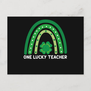 One Lucky Teacher Irish Rainbow St Patrick's Day Postkarte