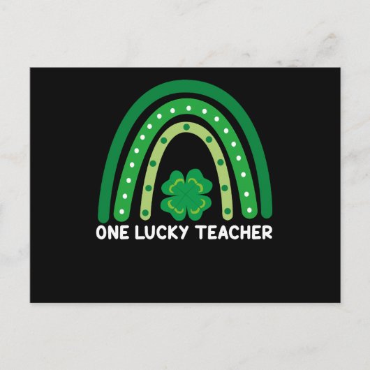 One Lucky Teacher Irish Rainbow St Patrick's Day Postkarte (Vorderseite)