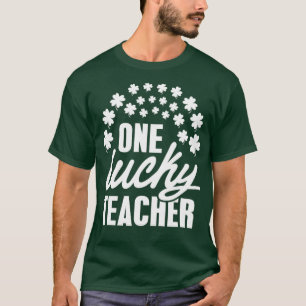 One Lucky Teacher Kleeblatt Regenbogen Clover St P T-Shirt