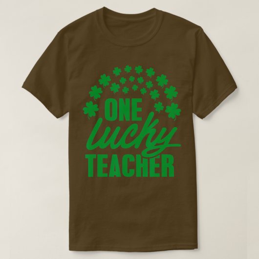 One Lucky Teacher Kleeblatt Regenbogen Clover St P T-Shirt (Design vorne)