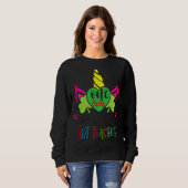 One Lucky Teacher Niedlich Unicorn Face St Patrick Sweatshirt (Vorne ganz)