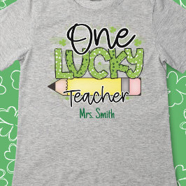 "One Lucky Teacher" Personalisiertes T-Shirt ✏️