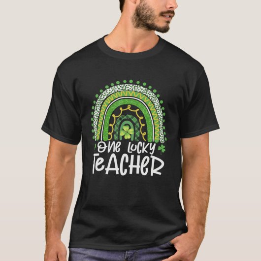One Lucky Teacher Rainbow Happy St Patricku2019s D T-Shirt (Vorderseite)