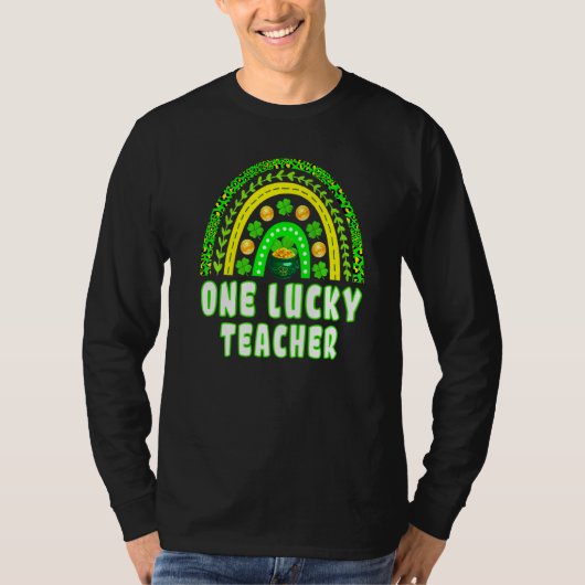 One Lucky Teacher Rainbow St Patrick's Day 2 T-Shirt (Vorderseite)