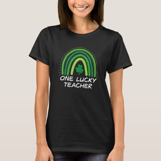 One Lucky Teacher Rainbow St Patrick's Day Teacher T-Shirt (Vorderseite)