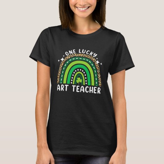 One Lucky Teacher Saint Patrick's Day Rainbow T-Shirt (Vorderseite)
