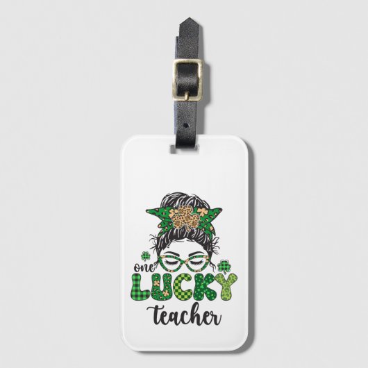 One Lucky Teacher - St. Patrick's Day Gepäckanhänger (Vorderseite Vertikal)