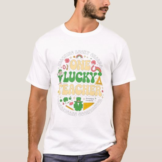 One Lucky Teacher St. Patrick's Day Irish Teacher T-Shirt (Vorderseite)
