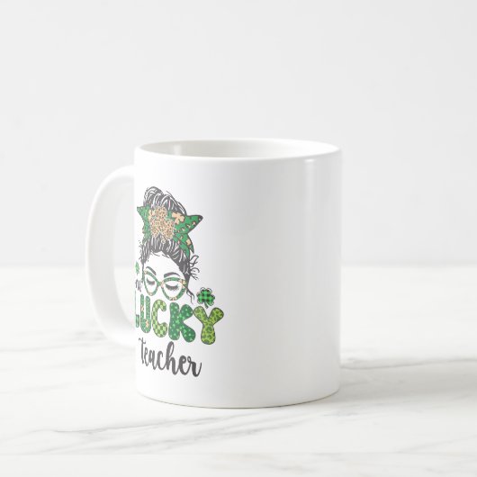 One Lucky Teacher - St. Patrick's Day Kaffeetasse (Vorderseite Links)