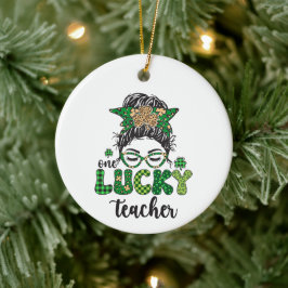 One Lucky Teacher - St. Patrick's Day Keramik Ornament