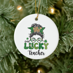 One Lucky Teacher - St. Patrick's Day Keramik Ornament