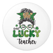 One Lucky Teacher - St. Patrick's Day Keramikknauf (Vorderseite)
