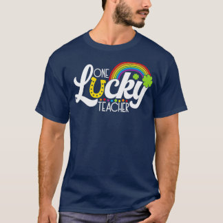 One Lucky Teacher St Patricks Day Kleeblatt Kinder T-Shirt