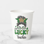 One Lucky Teacher - St. Patrick's Day Pappbecher (Vorderseite)