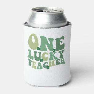One Lucky Teacher St Patricks Day Retro Groovy Dosenkühler