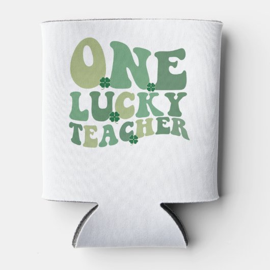 One Lucky Teacher St Patricks Day Retro Groovy Dosenkühler (Vorderseite)