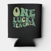One Lucky Teacher St Patricks Day Retro Groovy Dosenkühler (Vorderseite)