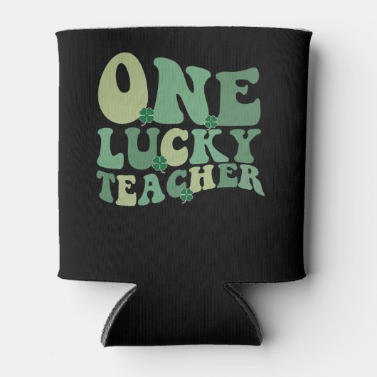 One Lucky Teacher St Patricks Day Retro Groovy Dosenkühler (Vorderseite)