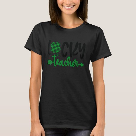 One Lucky Teacher St Patricks Day Shamrock Teacher T-Shirt (Vorderseite)