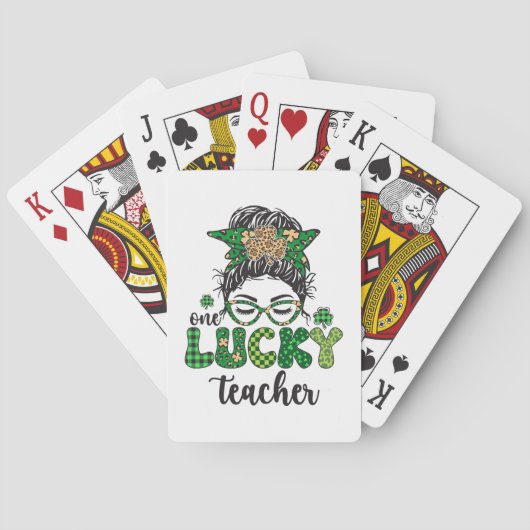 One Lucky Teacher - St. Patrick's Day Spielkarten (Rückseite)