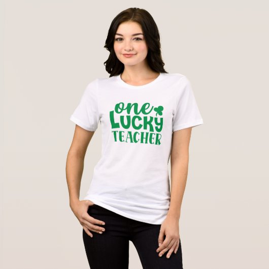 One Lucky Teacher St. Patrick's Day Tri-Blend Shirt (Vorderseite voll)