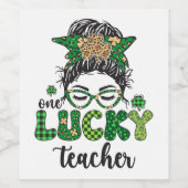 One Lucky Teacher - St. Patrick's Day Weinetikett (Einzelnes Label)