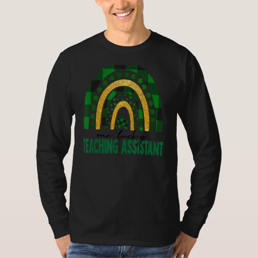 One Lucky Teaching Assistentin Rainbow St Patricks T-Shirt (Vorderseite)