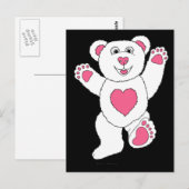 One Lucky Teddy (pink) Postkarte (Vorne/Hinten)