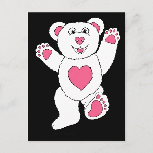 One Lucky Teddy (pink) Postkarte (Vorderseite)