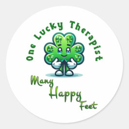 One Lucky Therapist St. Patrick's Day Fun Design Runder Aufkleber