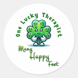 One Lucky Therapist St. Patrick's Day Fun Design Runder Aufkleber