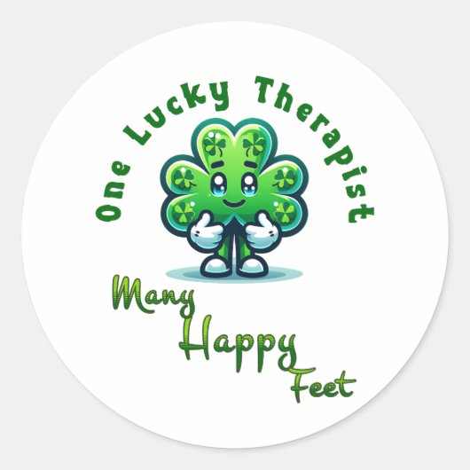One Lucky Therapist St. Patrick's Day Fun Design Runder Aufkleber (Vorderseite)