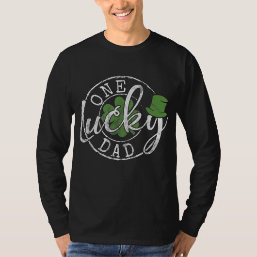 One Lucky Vater Funny Pater Irish Clovers St Patri T-Shirt (Vorderseite)