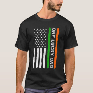 One Lucky Vater Irish American Flag Irland St Patr T-Shirt
