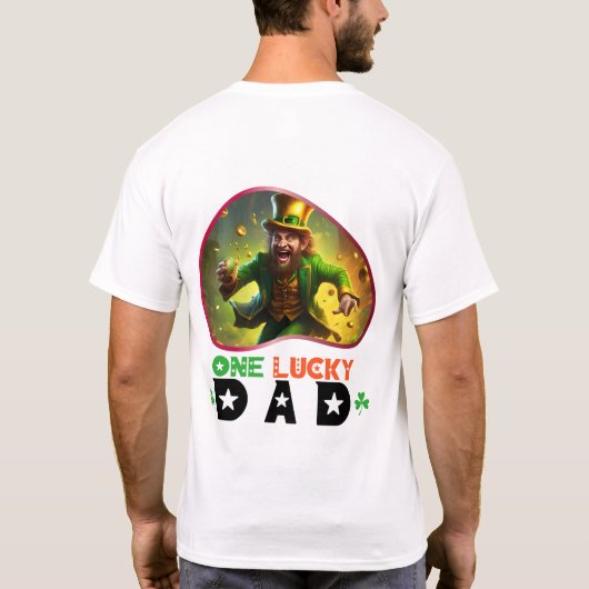 One Lucky Vater - Shimmering Kleeblatt Ball T-Shirt (Rückseite)