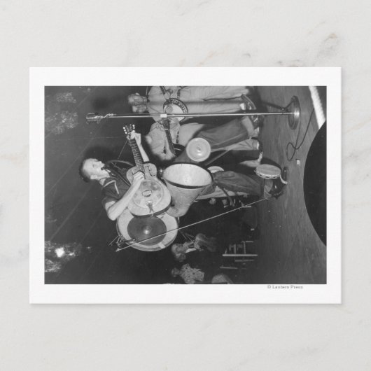 One-man-Band beim Mountain Music Festival Postkarte (Vorderseite)