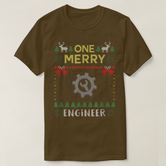 One Merry Engineer Engineering Ugly Christmas Swea T-Shirt (Design vorne)