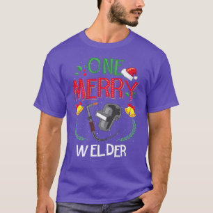 One Merry Welder Welding Ugly Christmas Sweater Pr T-Shirt