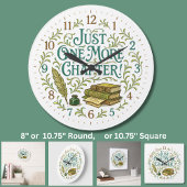 One More Chapter, green brown, for Readers Writers Große Wanduhr